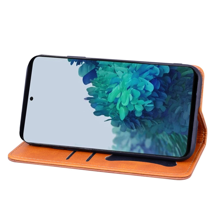 For Samsung Galaxy A12 Business Stitching Horizontal Flip Leather Case with Double Folding & Bracket & Card Slots & Photo Frame & Wallet