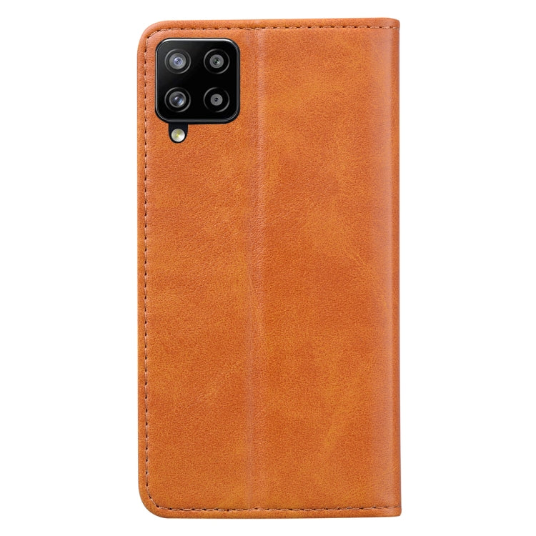 For Samsung Galaxy A42 5G Business Stitching Horizontal Flip Leather Case with Double Folding & Bracket & Card Slots & Photo Frame & Wallet