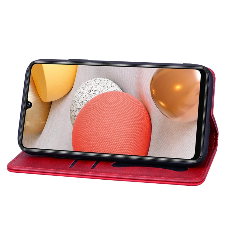 For Samsung Galaxy A42 5G Business Stitching Horizontal Flip Leather Case with Double Folding & Bracket & Card Slots & Photo Frame & Wallet