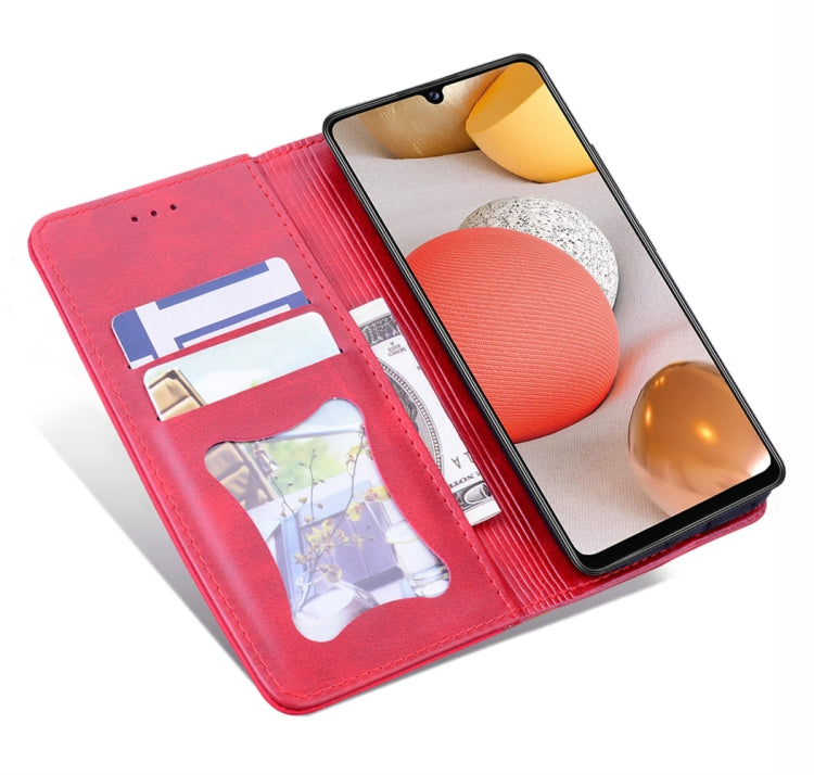 For Samsung Galaxy A42 5G Business Stitching Horizontal Flip Leather Case with Double Folding & Bracket & Card Slots & Photo Frame & Wallet