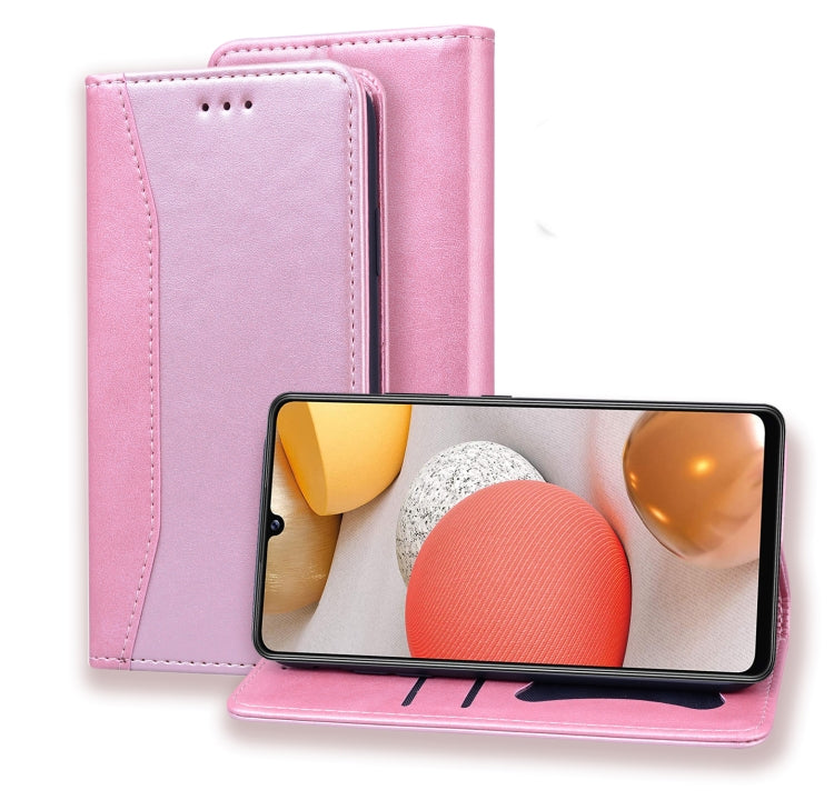 For Samsung Galaxy A42 5G Business Stitching Horizontal Flip Leather Case with Double Folding & Bracket & Card Slots & Photo Frame & Wallet