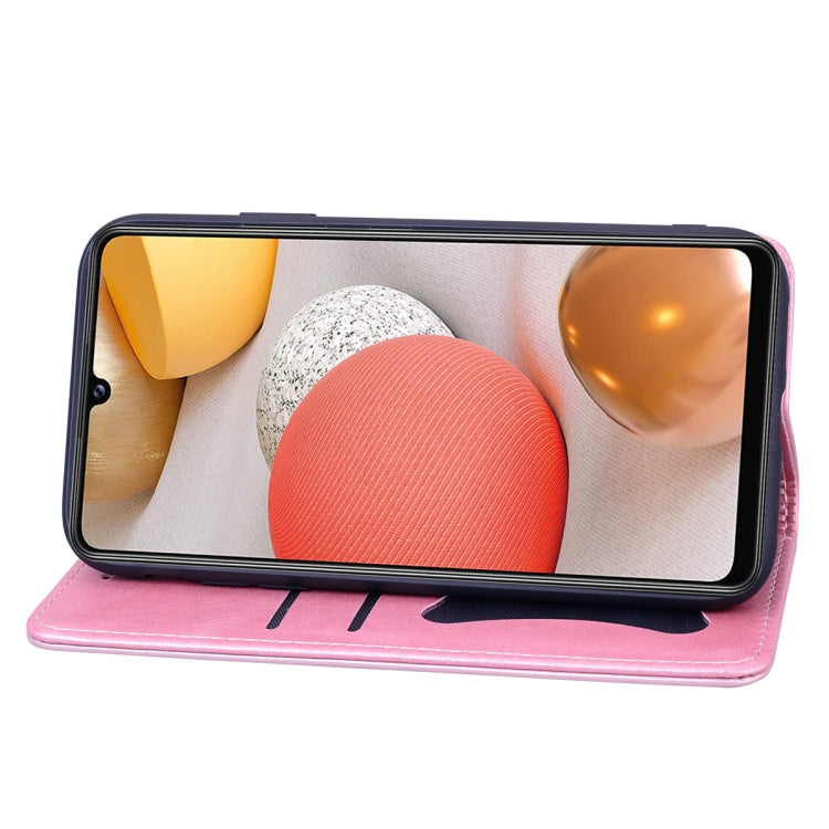 For Samsung Galaxy A42 5G Business Stitching Horizontal Flip Leather Case with Double Folding & Bracket & Card Slots & Photo Frame & Wallet