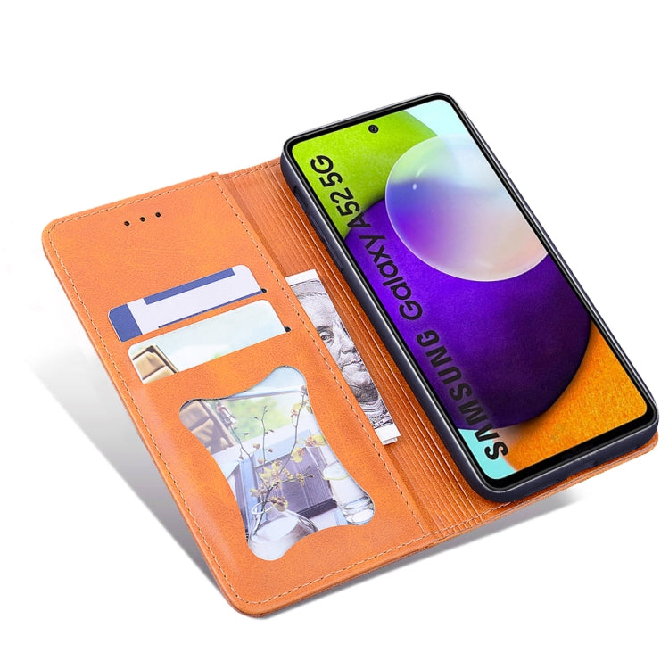 For Samsung Galaxy A52 5G / 4G Business Stitching Horizontal Flip Leather Case with Double Folding & Bracket & Card Slots & Photo Frame & Wallet