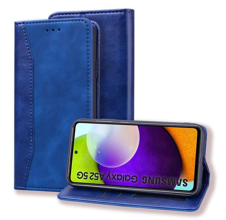 For Samsung Galaxy A52 5G / 4G Business Stitching Horizontal Flip Leather Case with Double Folding & Bracket & Card Slots & Photo Frame & Wallet
