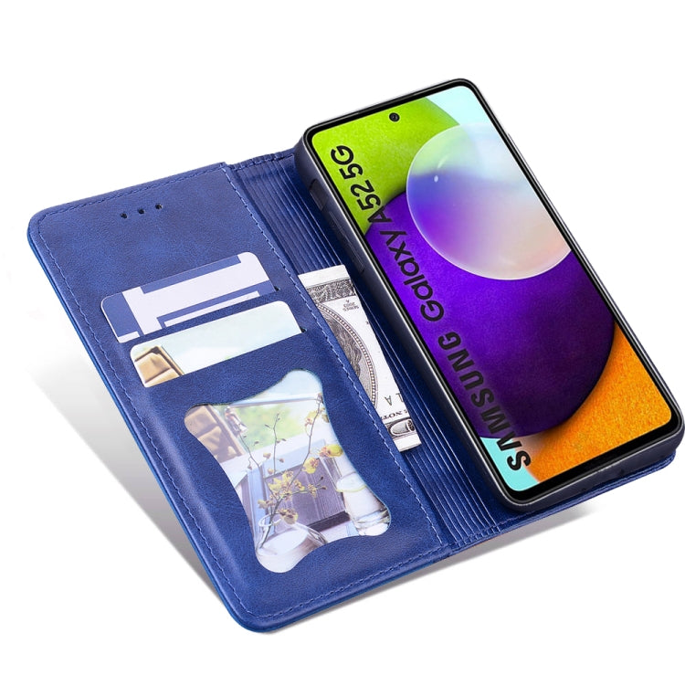 For Samsung Galaxy A52 5G / 4G Business Stitching Horizontal Flip Leather Case with Double Folding & Bracket & Card Slots & Photo Frame & Wallet