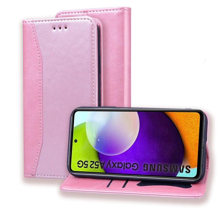 For Samsung Galaxy A52 5G / 4G Business Stitching Horizontal Flip Leather Case with Double Folding & Bracket & Card Slots & Photo Frame & Wallet