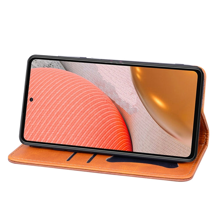 For Samsung Galaxy A72 5G / 4G Business Stitching Horizontal Flip Leather Case with Double Folding & Bracket & Card Slots & Photo Frame & Wallet