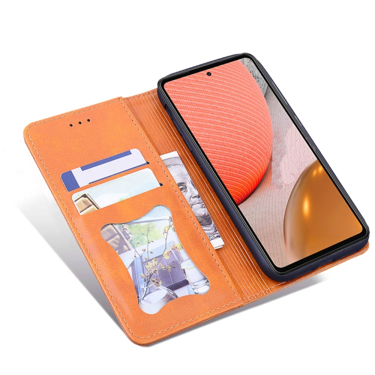 For Samsung Galaxy A72 5G / 4G Business Stitching Horizontal Flip Leather Case with Double Folding & Bracket & Card Slots & Photo Frame & Wallet