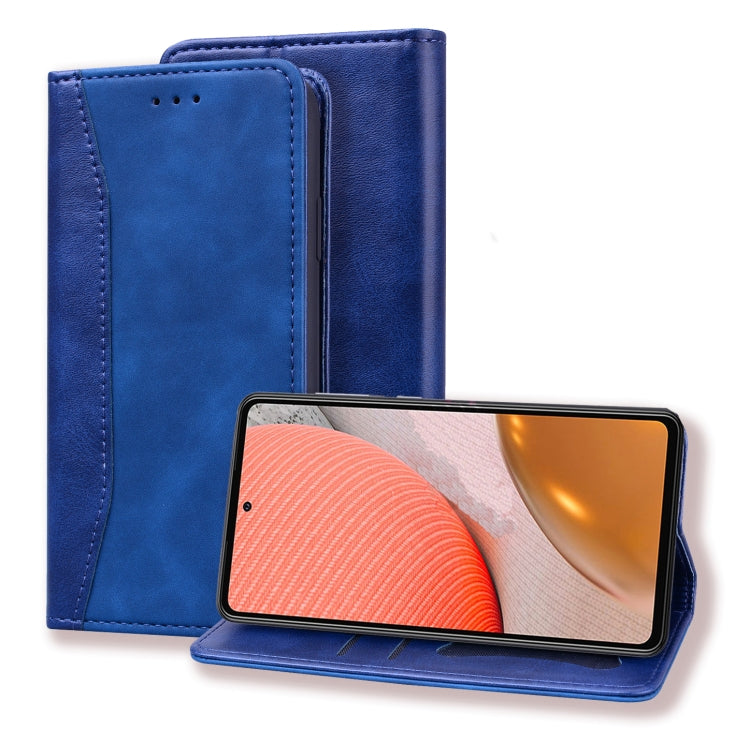 For Samsung Galaxy A72 5G / 4G Business Stitching Horizontal Flip Leather Case with Double Folding & Bracket & Card Slots & Photo Frame & Wallet