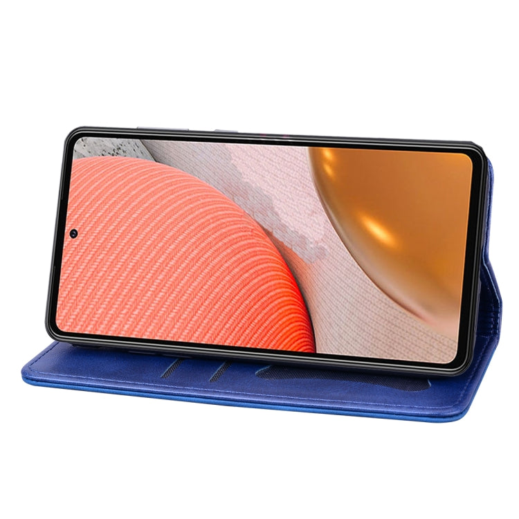 For Samsung Galaxy A72 5G / 4G Business Stitching Horizontal Flip Leather Case with Double Folding & Bracket & Card Slots & Photo Frame & Wallet