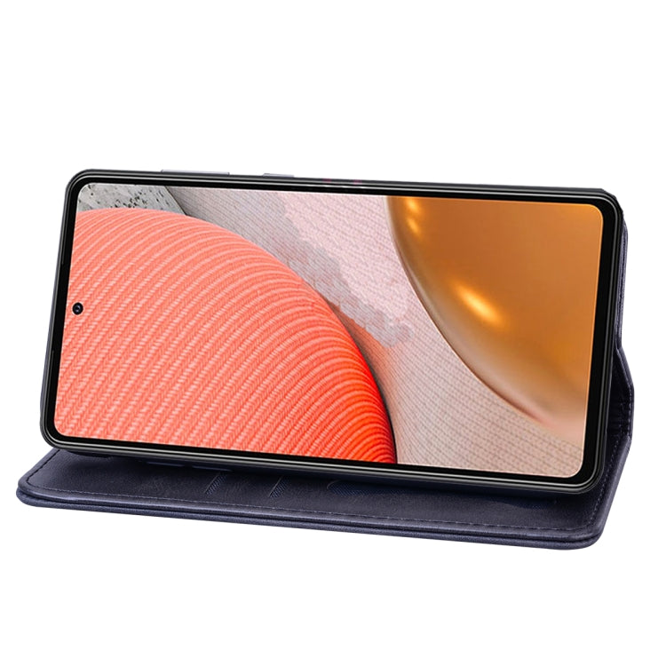 For Samsung Galaxy A72 5G / 4G Business Stitching Horizontal Flip Leather Case with Double Folding & Bracket & Card Slots & Photo Frame & Wallet