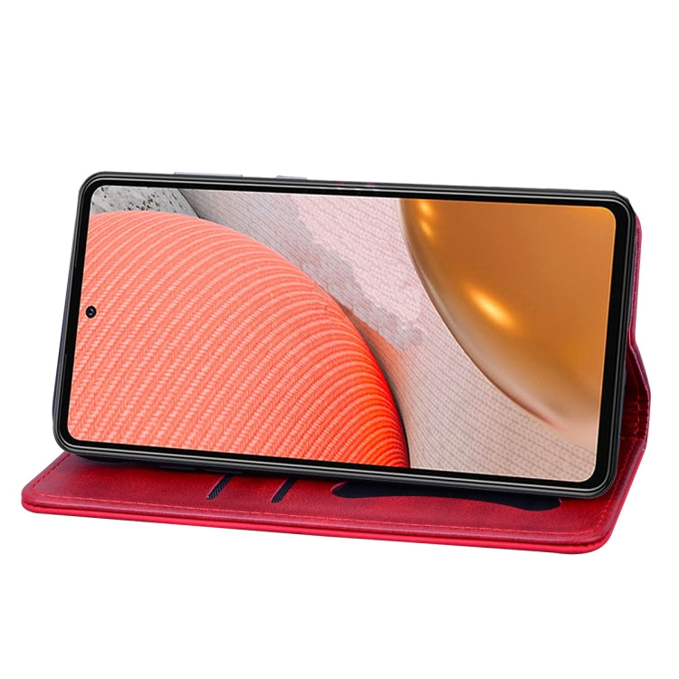 For Samsung Galaxy A72 5G / 4G Business Stitching Horizontal Flip Leather Case with Double Folding & Bracket & Card Slots & Photo Frame & Wallet