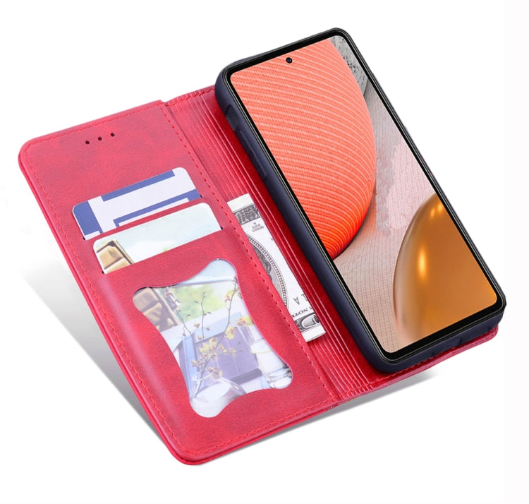 For Samsung Galaxy A72 5G / 4G Business Stitching Horizontal Flip Leather Case with Double Folding & Bracket & Card Slots & Photo Frame & Wallet