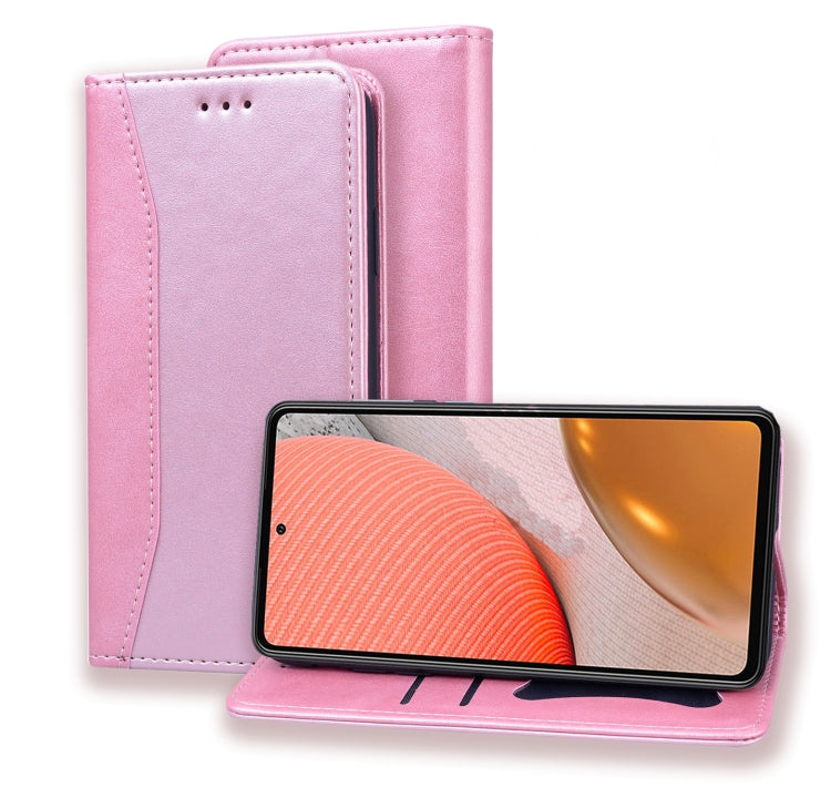 For Samsung Galaxy A72 5G / 4G Business Stitching Horizontal Flip Leather Case with Double Folding & Bracket & Card Slots & Photo Frame & Wallet