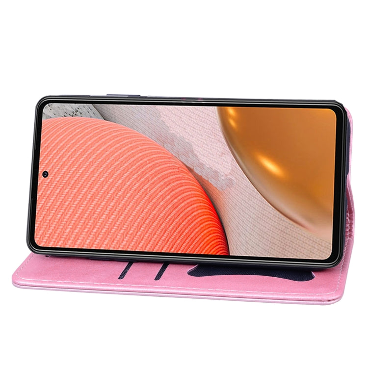 For Samsung Galaxy A72 5G / 4G Business Stitching Horizontal Flip Leather Case with Double Folding & Bracket & Card Slots & Photo Frame & Wallet