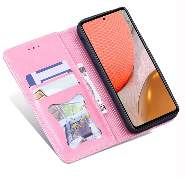 For Samsung Galaxy A72 5G / 4G Business Stitching Horizontal Flip Leather Case with Double Folding & Bracket & Card Slots & Photo Frame & Wallet
