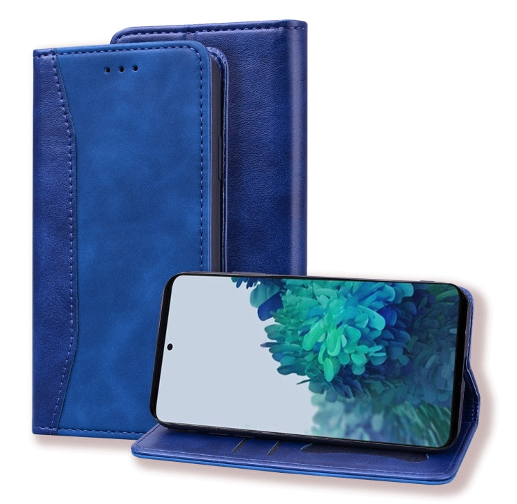 For Samsung Galaxy S21 5G Business Stitching Horizontal Flip Leather Case with Double Folding & Bracket & Card Slots & Photo Frame & Wallet