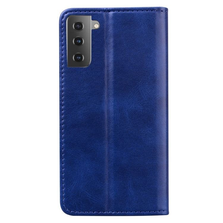 For Samsung Galaxy S21 5G Business Stitching Horizontal Flip Leather Case with Double Folding & Bracket & Card Slots & Photo Frame & Wallet