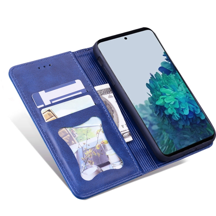 For Samsung Galaxy S21 5G Business Stitching Horizontal Flip Leather Case with Double Folding & Bracket & Card Slots & Photo Frame & Wallet