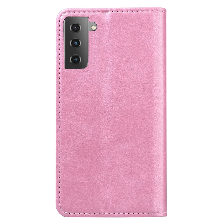 For Samsung Galaxy S21 5G Business Stitching Horizontal Flip Leather Case with Double Folding & Bracket & Card Slots & Photo Frame & Wallet