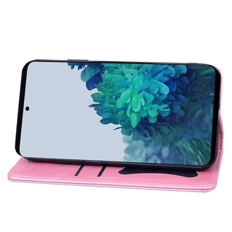For Samsung Galaxy S21 5G Business Stitching Horizontal Flip Leather Case with Double Folding & Bracket & Card Slots & Photo Frame & Wallet
