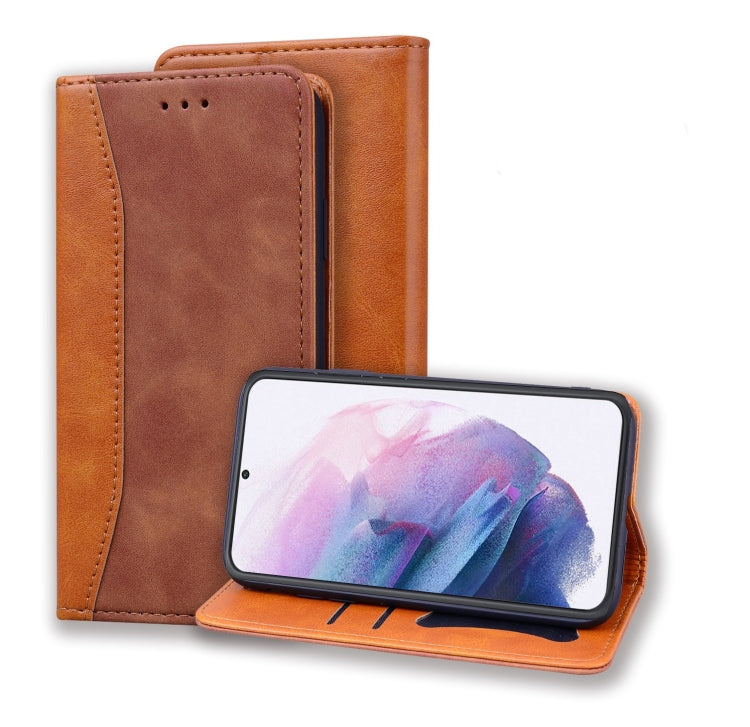 For Samsung Galaxy S21+ 5G Business Stitching Horizontal Flip Leather Case with Double Folding & Bracket & Card Slots & Photo Frame & Wallet