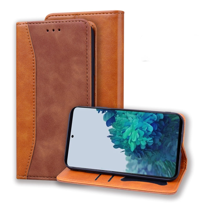 For Samsung Galaxy S21 Ultra 5G Business Stitching Horizontal Flip Leather Case with Double Folding & Bracket & Card Slots & Photo Frame & Wallet