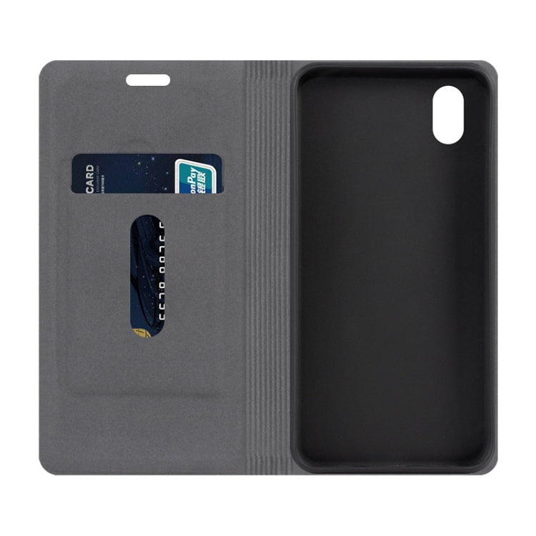 For ZTE A3 2020 Canvas Three-color Stitching Business Horizontal Flip Leather Case with Holder & Card Slot
