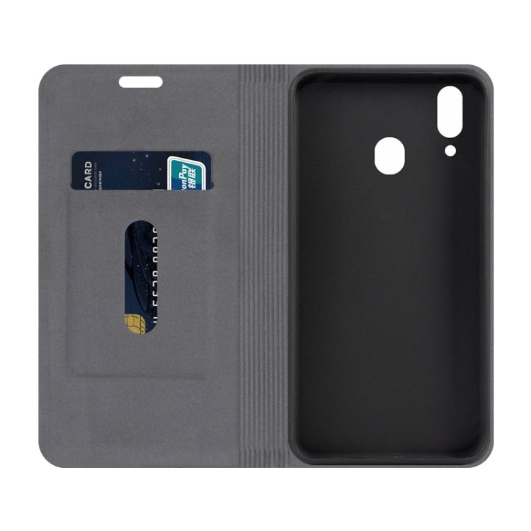 For ZTE Libero S10 Canvas Three-color Stitching Business Horizontal Flip Leather Case with Holder & Card Slot