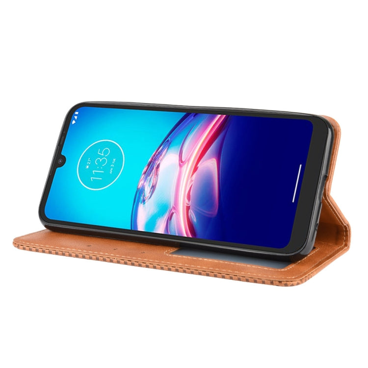 For Motorola Moto E6s (2020) Magnetic Buckle Retro Texture Horizontal Flip Leather Case with Holder & Card Slots & Photo Frame