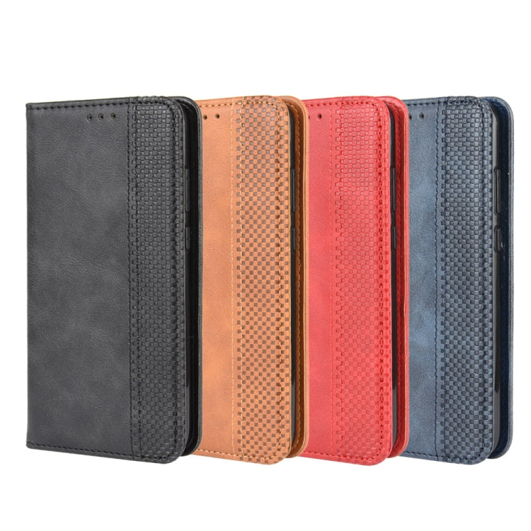 For Motorola Moto E6s (2020) Magnetic Buckle Retro Texture Horizontal Flip Leather Case with Holder & Card Slots & Photo Frame