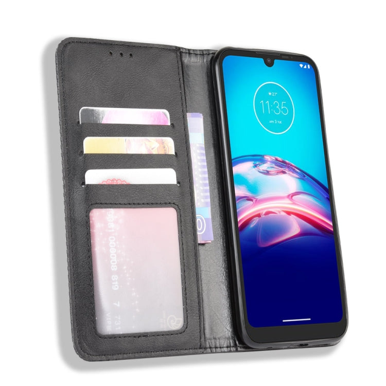 For Motorola Moto E6s (2020) Magnetic Buckle Retro Texture Horizontal Flip Leather Case with Holder & Card Slots & Photo Frame