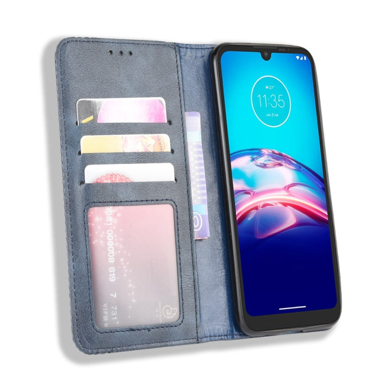 For Motorola Moto E6i Magnetic Buckle Retro Texture Horizontal Flip Leather Case with Holder & Card Slots & Photo Frame