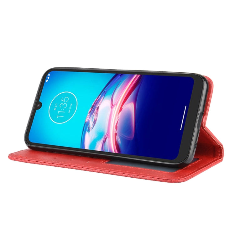 For Motorola Moto E6i Magnetic Buckle Retro Texture Horizontal Flip Leather Case with Holder & Card Slots & Photo Frame