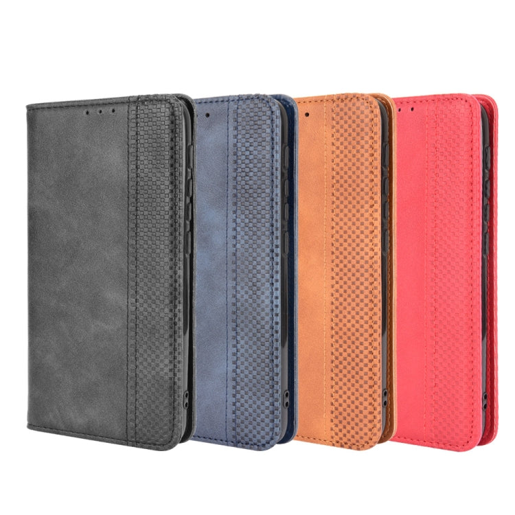 For Motorola Moto E7 Power Magnetic Buckle Retro Texture Horizontal Flip Leather Case with Holder & Card Slots & Photo Frame