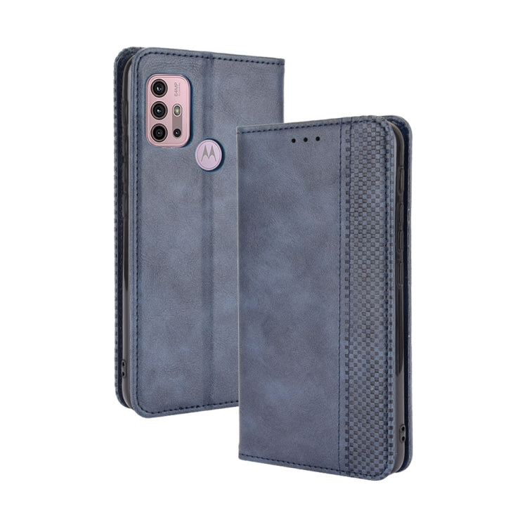 For Motorola Moto G30 Magnetic Buckle Retro Texture Horizontal Flip Leather Case with Holder & Card Slots & Photo Frame