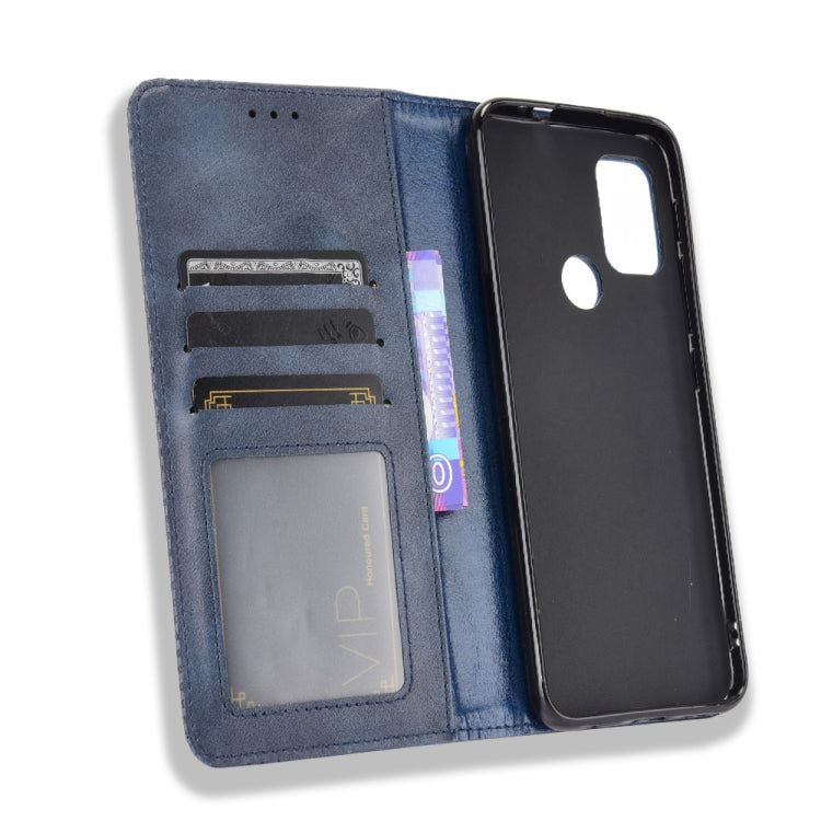 For Motorola Moto G10 Magnetic Buckle Retro Texture Horizontal Flip Leather Case with Holder & Card Slots & Photo Frame