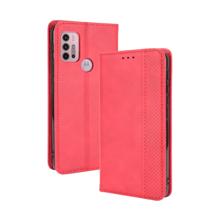For Motorola Moto G10 Magnetic Buckle Retro Texture Horizontal Flip Leather Case with Holder & Card Slots & Photo Frame