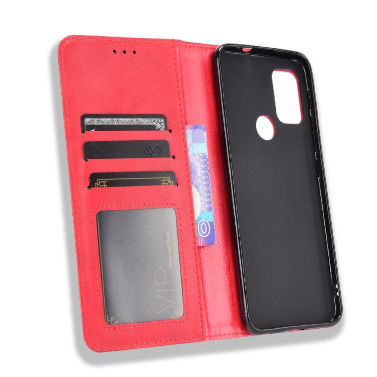For Motorola Moto G10 Magnetic Buckle Retro Texture Horizontal Flip Leather Case with Holder & Card Slots & Photo Frame