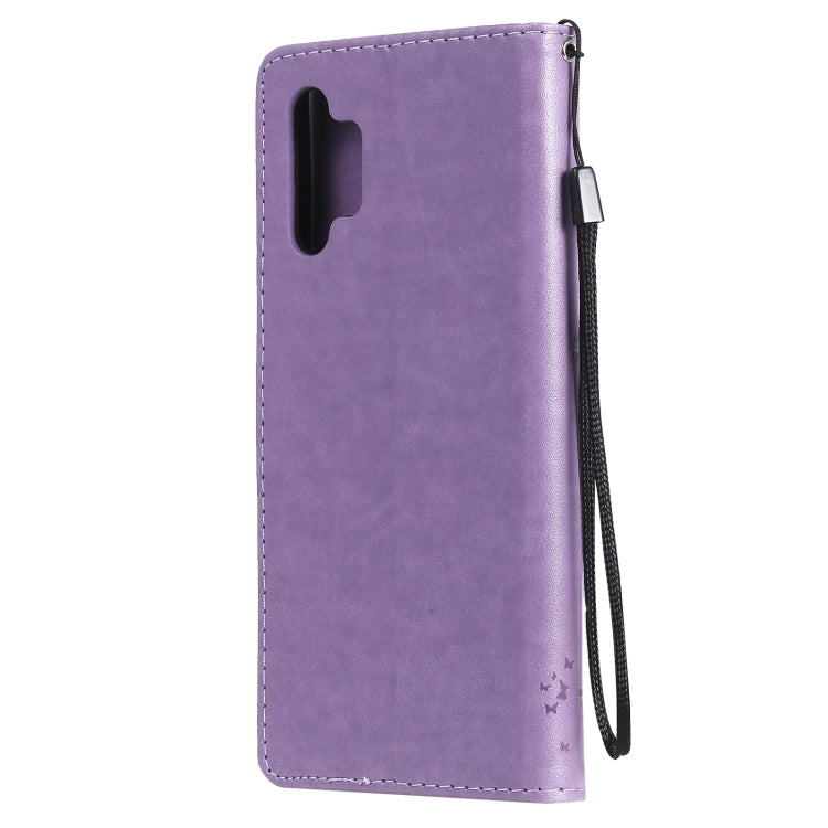 For Samsung Galaxy A32 5G Tree & Cat Pattern Pressed Printing Horizontal Flip PU Leather Case with Holder & Card Slots & Wallet & Lanyard