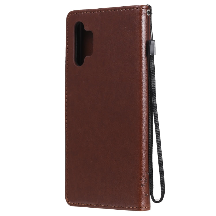 For Samsung Galaxy A32 5G Tree & Cat Pattern Pressed Printing Horizontal Flip PU Leather Case with Holder & Card Slots & Wallet & Lanyard