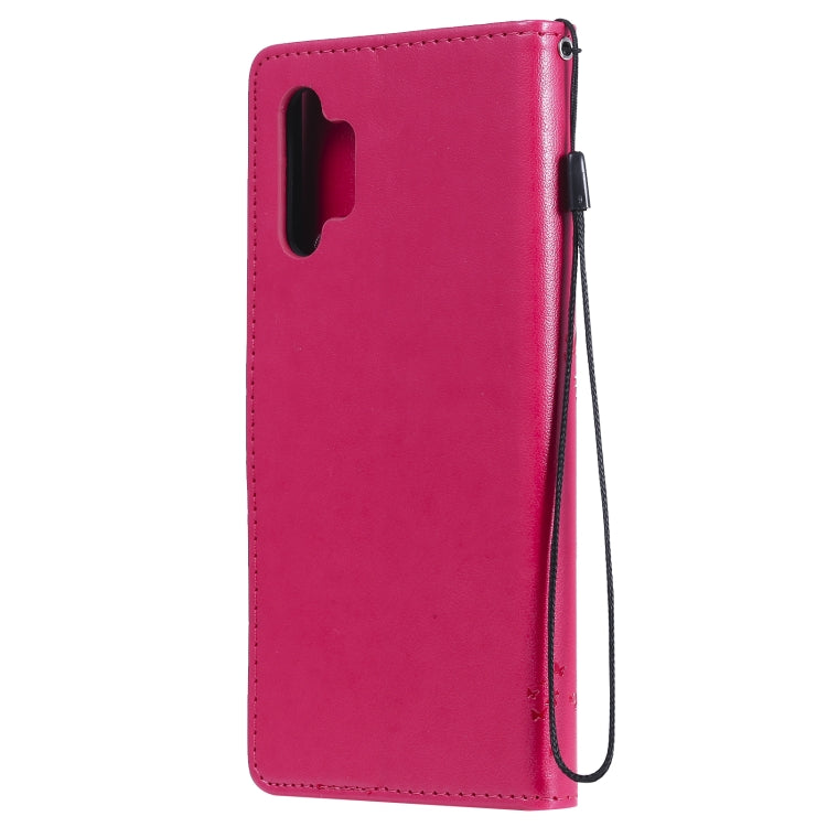 For Samsung Galaxy A32 5G Tree & Cat Pattern Pressed Printing Horizontal Flip PU Leather Case with Holder & Card Slots & Wallet & Lanyard