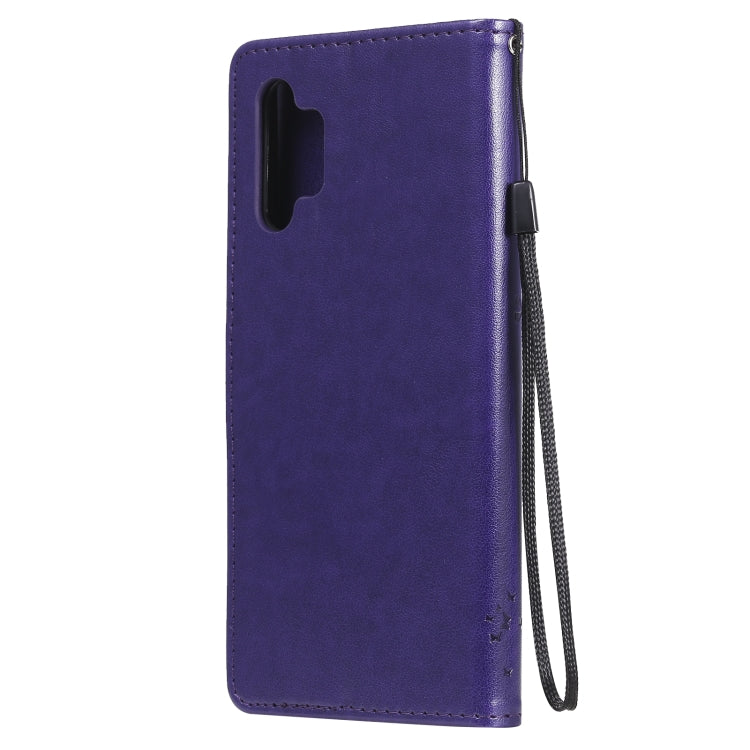 For Samsung Galaxy A32 5G Tree & Cat Pattern Pressed Printing Horizontal Flip PU Leather Case with Holder & Card Slots & Wallet & Lanyard