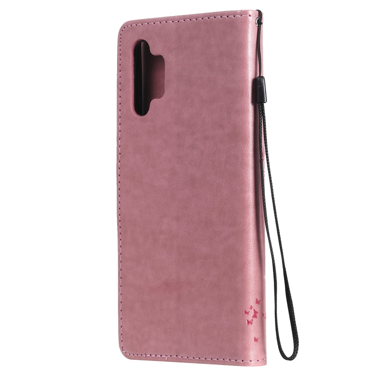 For Samsung Galaxy A32 5G Tree & Cat Pattern Pressed Printing Horizontal Flip PU Leather Case with Holder & Card Slots & Wallet & Lanyard