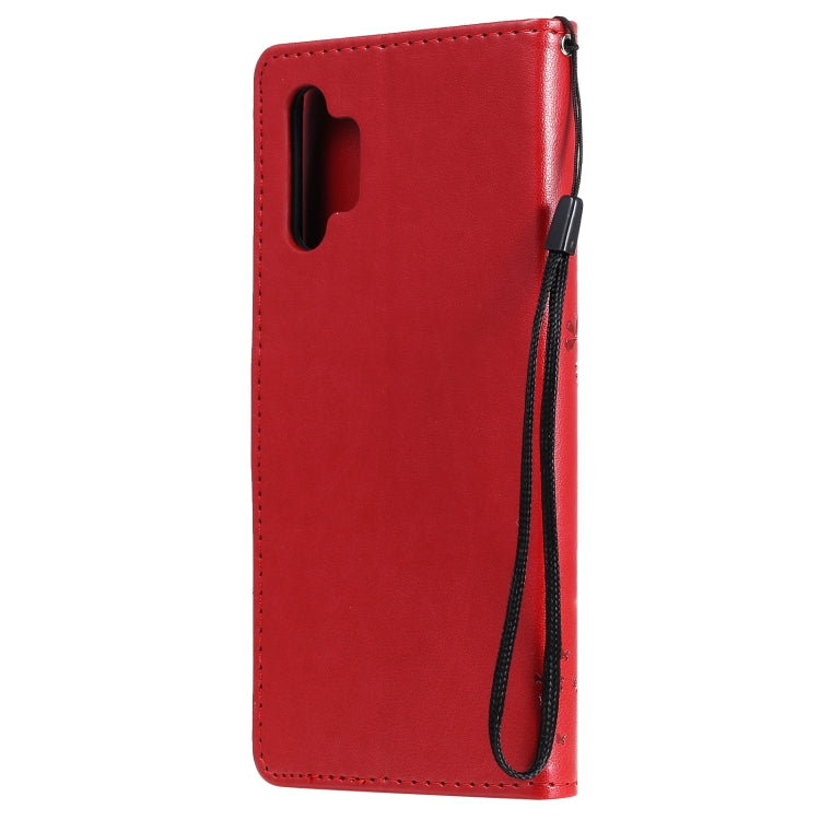 For Samsung Galaxy A32 5G Tree & Cat Pattern Pressed Printing Horizontal Flip PU Leather Case with Holder & Card Slots & Wallet & Lanyard