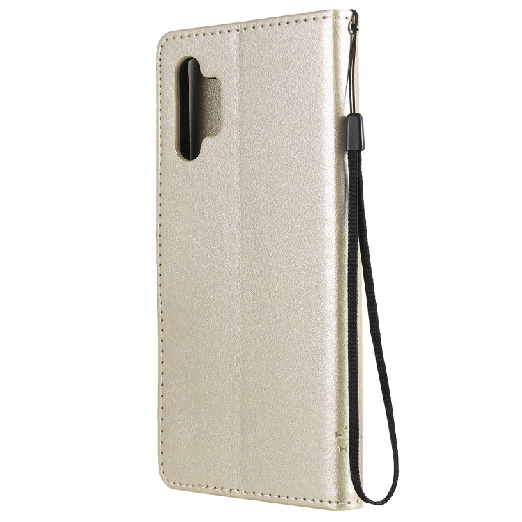 For Samsung Galaxy A32 5G Tree & Cat Pattern Pressed Printing Horizontal Flip PU Leather Case with Holder & Card Slots & Wallet & Lanyard