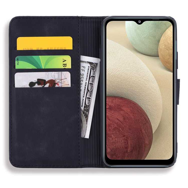 Embossed Sunflower Pattern Horizontal Flip PU Leather Case with Holder & Card Slots & Wallet & Lanyard For Samsung Galaxy A12