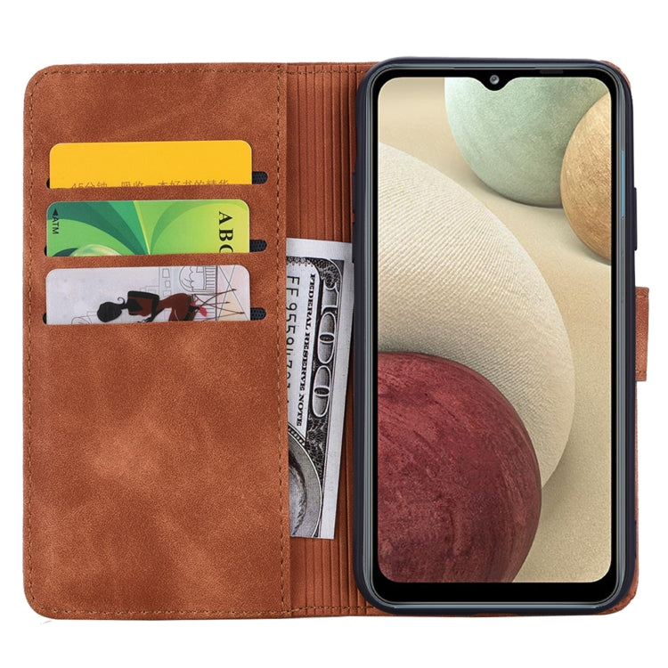 Embossed Sunflower Pattern Horizontal Flip PU Leather Case with Holder & Card Slots & Wallet & Lanyard For Samsung Galaxy A12