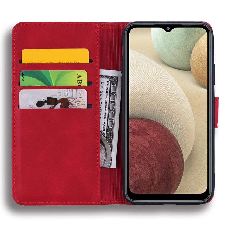 Embossed Sunflower Pattern Horizontal Flip PU Leather Case with Holder & Card Slots & Wallet & Lanyard For Samsung Galaxy A12
