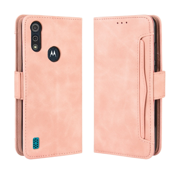 For Motorola Moto E6i Skin Feel Calf Pattern Horizontal Flip Leather Case with Holder & Card Slots & Photo Frame
